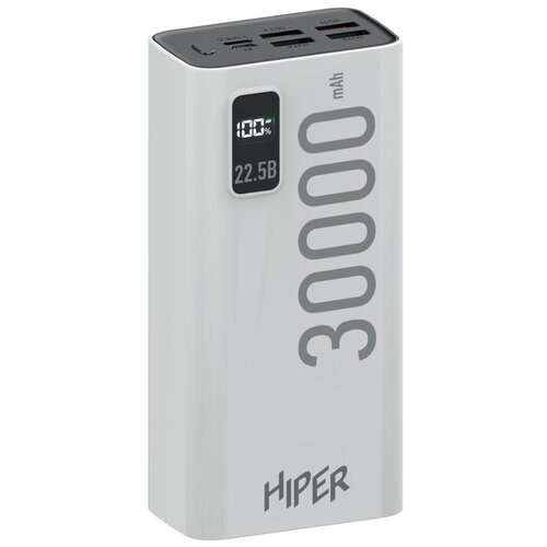 Внешний аккумулятор Hiper EP 30000 30000mAh 3A QC PD 5xUSB белый EP 30000 WHITE 373200₽