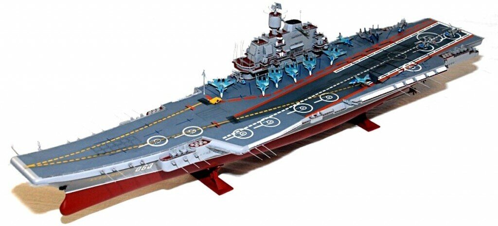ZVEZDA Сборная модель Российский тяжелый авианесущий крейсер "Адмирал флота Советского Союза Кузнецов", подарочный набор - фото №12