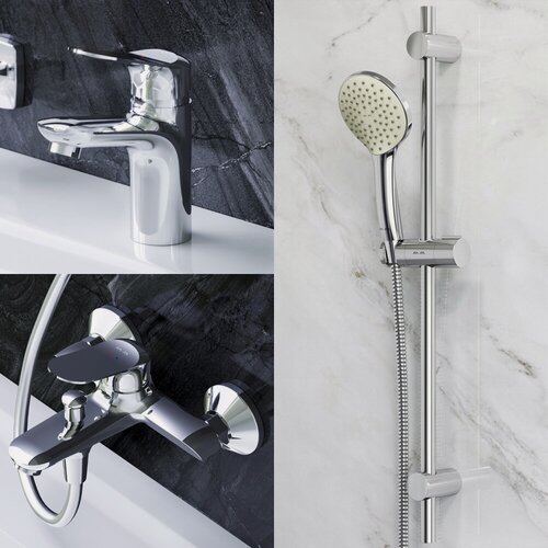 Изображение товара Набор для ванной комнаты AM.PM хром, смеситель для ванны с душем, душевой комплект