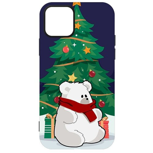 Чехол-накладка Krutoff Софт Кейс Медвежонок для iPhone 12 черный чехол накладка krutoff софт кейс медвежонок для iphone 7 8 черный