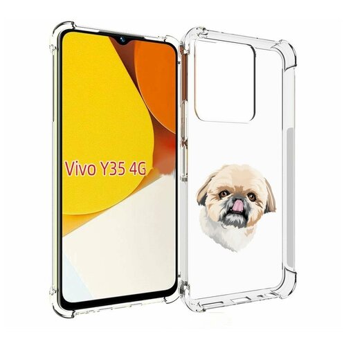 Чехол MyPads собачка-с-язычком для Vivo Y35 4G 2022 / Vivo Y22 задняя-панель-накладка-бампер