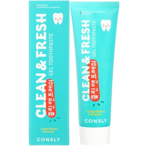 CONSLY Clean&Fresh Gingko Biloba & Seaweed Gel Toothpaste Гелевая зубная паста Clean&Fresh с экстрак