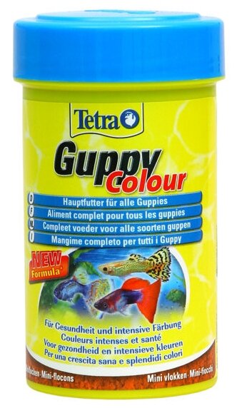 Корм для аквариумных рыб Tetra Guppy Colour Mini Flakes 100 мл (хлопья мини) - фотография № 3