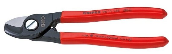 Ножницы для резки кабелей Knipex 9511165 SB с пластиковыми рукоятками вороненые 165 mm