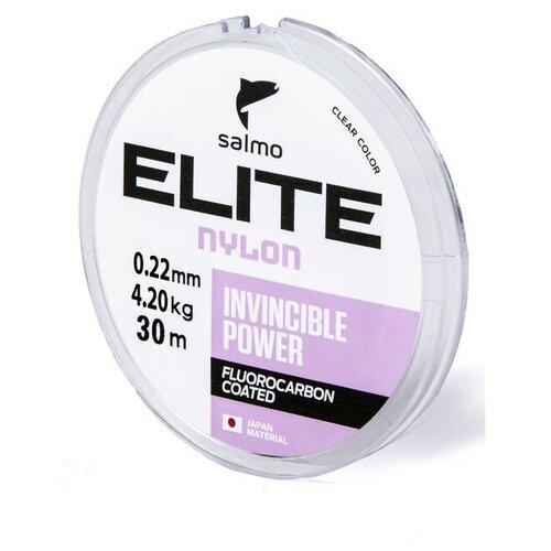 леска монофильная salmo elite fluoro coated nylon диаметр 0 35 мм тест 10 1 кг 100 м прозрачная Леска монофильная Salmo Elite FLUORO COATED NYLON, диаметр 0.22 мм, тест 4.2 кг, 30 м