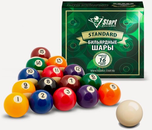 Изображение товара Набор шаров для бильярда "Start Billiards", для американского пула, диаметр 57,2мм, 16шт