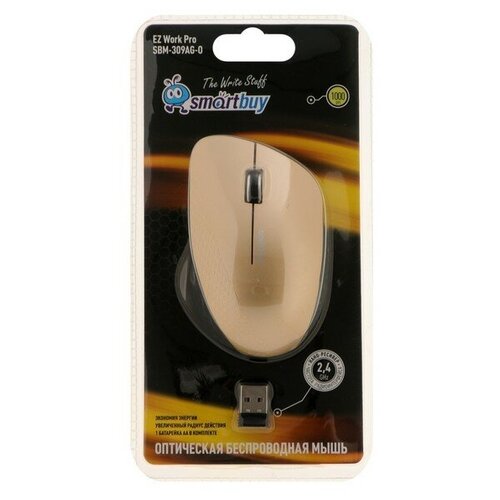 Мышь Smartbuy 309AG беспроводная оптическая 1000 dpi 1xAA USB золотистая 96800₽