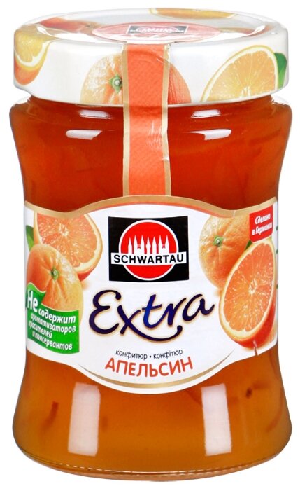 Конфитюр Schwartau Extra апельсин, банка 340 г