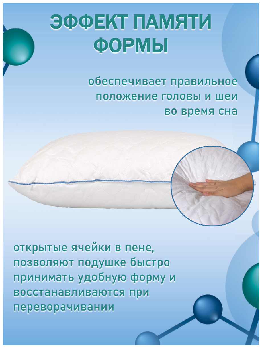 Подушка ортопедическая WONDERFUL SLEEP с эффектом памяти - фотография № 3