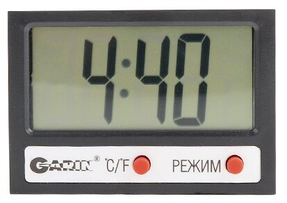 Комнатный термометр + часы (питание 1хAG13 ) размер 13х41х58мм - TC-1(Garin)(код 12670)