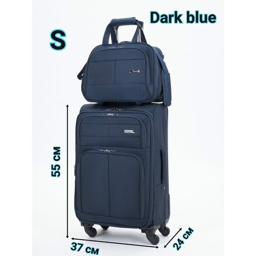 фото Комплект чемоданов pigeon, текстиль, полиэстер, адресная бирка, водонепроницаемый, 49 л, размер s, синий