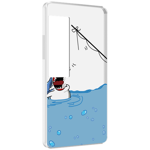 Чехол MyPads акула-рисунок для Meizu Pro 7 Plus задняя-панель-накладка-бампер