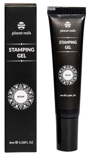 Краска гелевая для стемпинга Planet Nails Stamping Gel белая 8 мл арт.11571