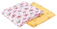 Многоразовые пеленки SWEET BABY кулирка 130х90 комплект 2 шт. белый/розовый с рисунком
