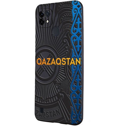 Силиконовый чехол Mcover для Realme C21 с рисунком Qazaqstan силиконовый чехол mcover для realme c21 с рисунком мишка доллар