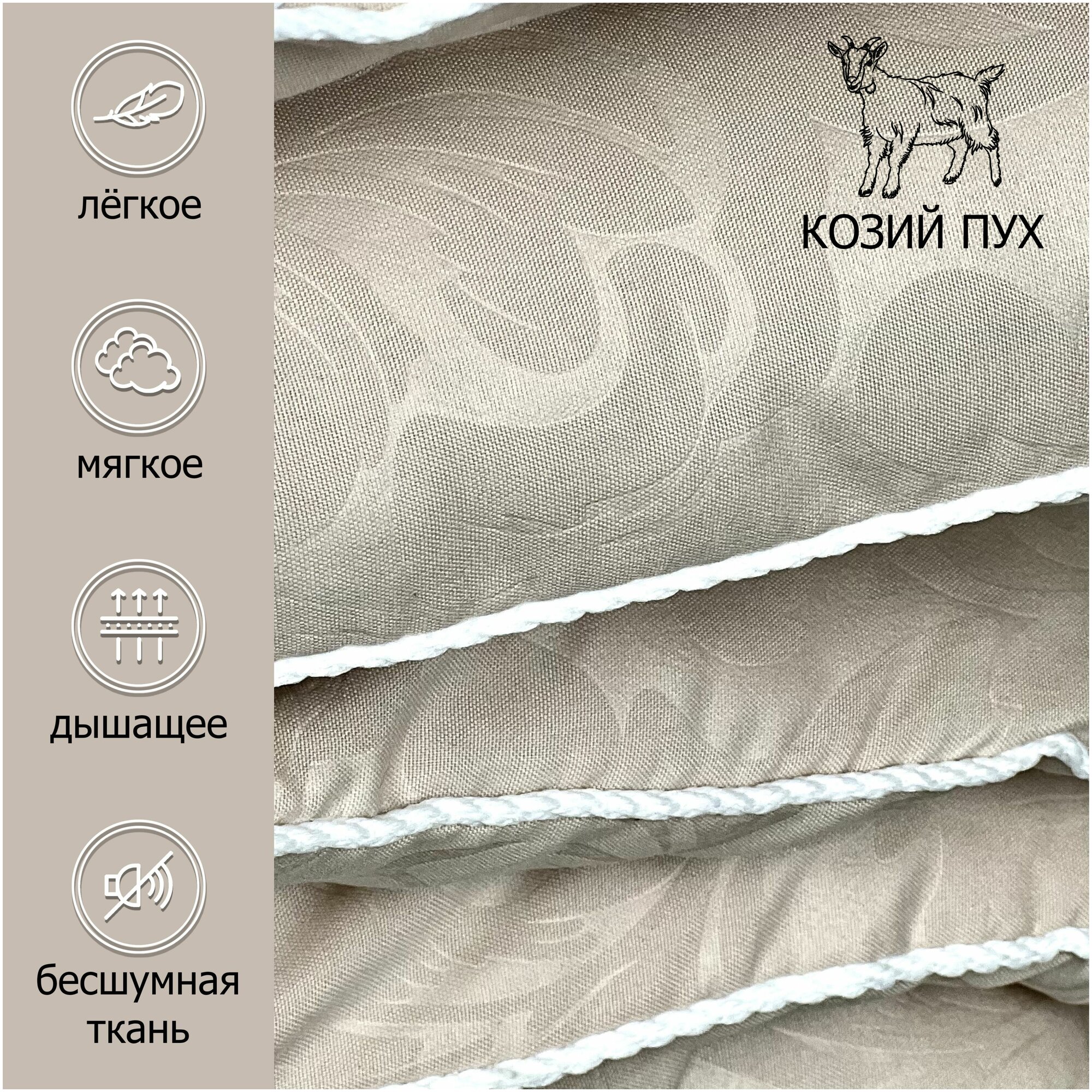 Одеяло Сонвальд / 2 спальное всесезонное / 170x205 см / Кофе с молоком - фотография № 4