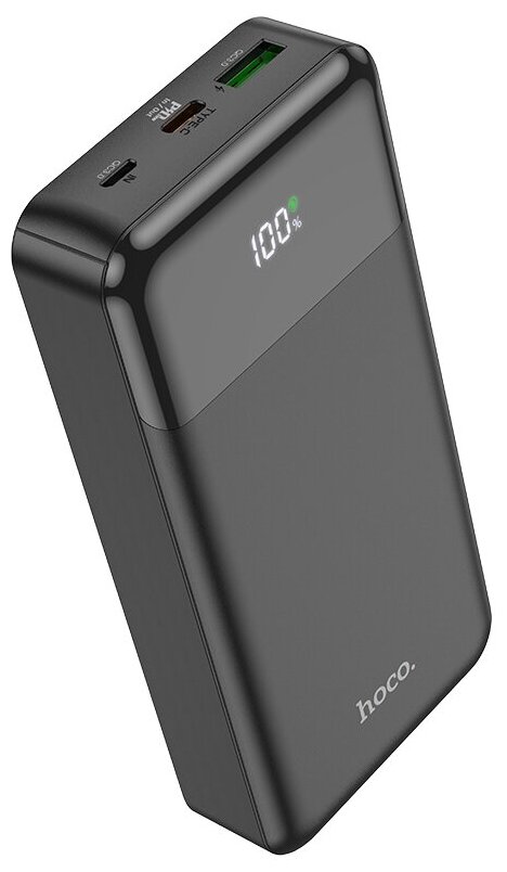 Внешний аккумулятор 20000 mAh HOCO J102A, повербанк с быстрой зарядкой PD20W+QC3.0. LED дисплей, черный