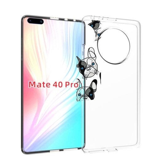 Чехол MyPads мини-собачки-черно-белый для Huawei Mate 40 Pro (NOH-NX9) задняя-панель-накладка-бампер чехол задняя панель накладка бампер mypads черно белые собачки для huawei mate 10 противоударный