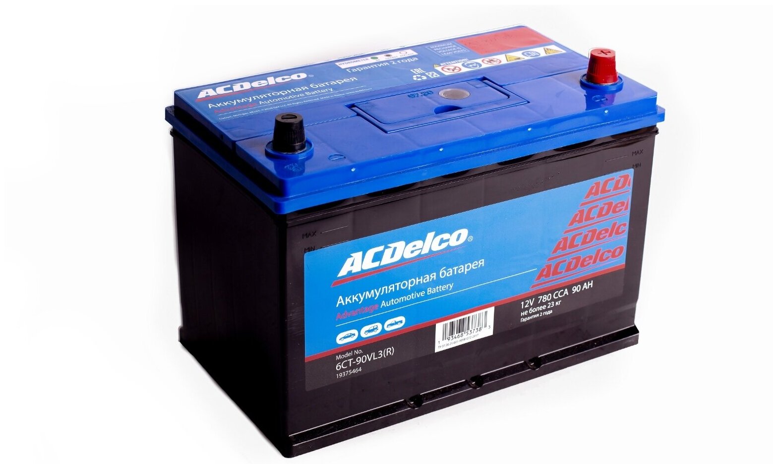 Аккумулятор ACDelco Asia 90-З-R Обратная Полярность