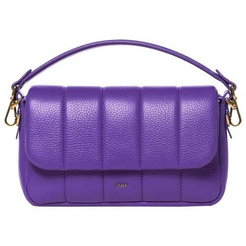 фото Женская кожаная сумка cns-coins delorean mini (фиолетовый ) purple из натуральной кожи