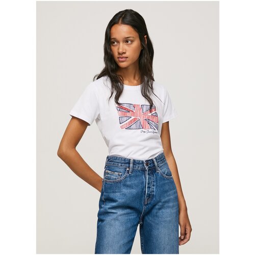 Футболка Для Женщин, Pepe Jeans London, модель: PL505343, цвет: белый, размер: XL