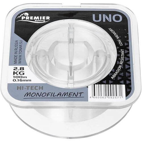 леска premier uno 0 25mm 100m clear nylon pr u c 025 100 Леска Premier UNO 0,16mm/100m Clear Nylon PR-U-C-016-100