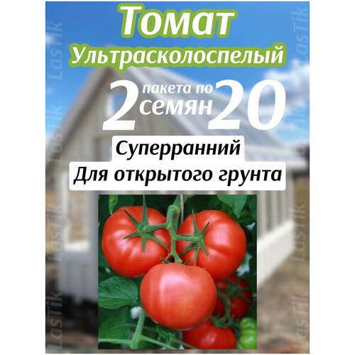 Томат Ультраскороспелый 2 пакета по 20шт семян томат турбореактивный 2 пакета по 20шт семян