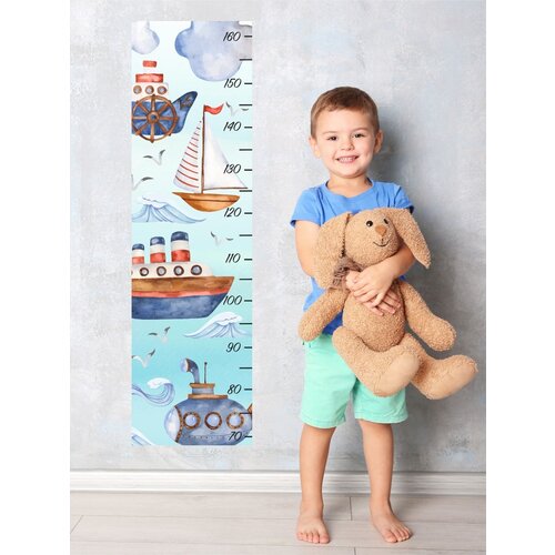 Ростомер на стену наклейка детская Кораблики Lisadecor