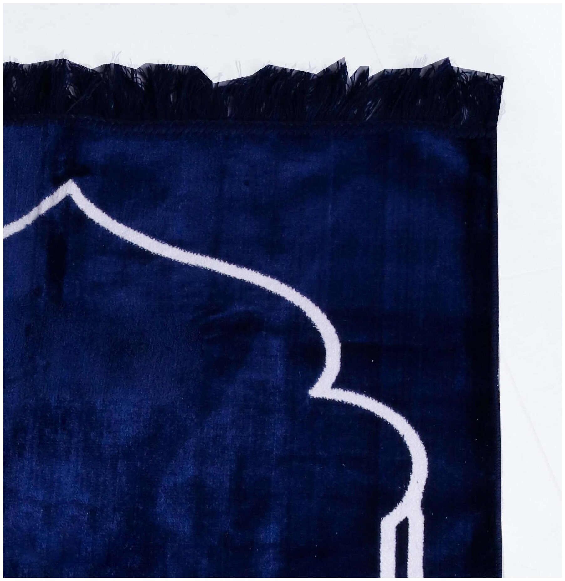 Ковер для намаза (намазлык) темно-синий, без рисунка, 110х70 см - фотография № 3