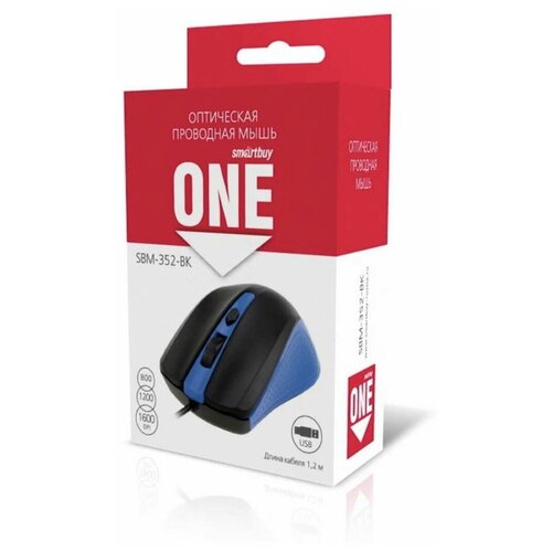 Мышь SmartBuy Optical Mouse SBM-352-BK ONE сине-черная