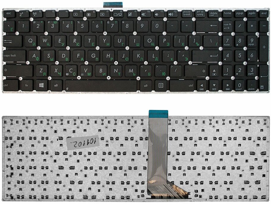 Asus Клавиатура Asus X553M X502C X555L F553M X554L X553MA. Плоский Enter. Черная без рамки. PN: 0KN