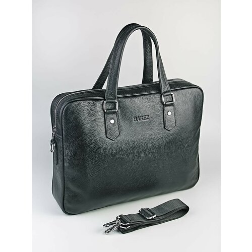 Портфель BAREZ, фактура зернистая, черный