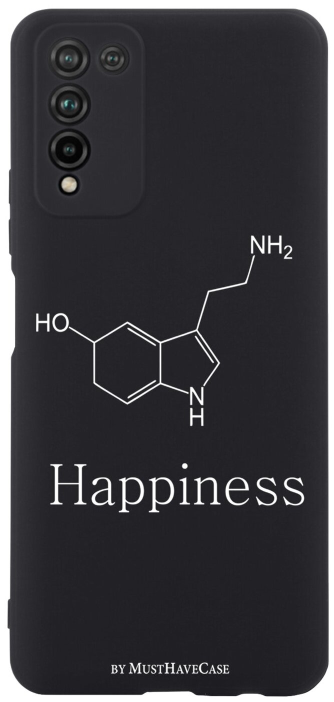 Черный силиконовый чехол MustHaveCase для Honor 10X Lite Молекула счастья для Хонор 10 Икс Лайт