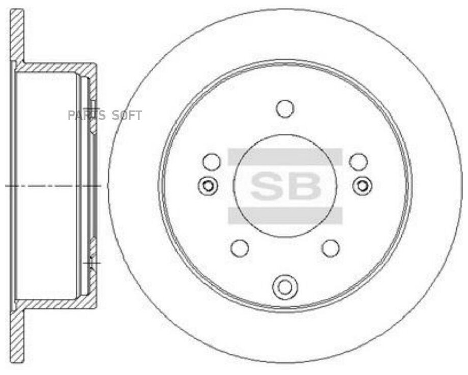 Диск Тормозной Задний Kia Cerato 09- Sd2042 Sangsin brake арт. SD2042