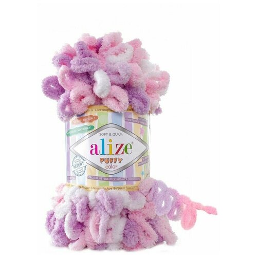 Пряжа Puffy Color Alize - 1 моток (100 грамм/9 м), цвет 6051