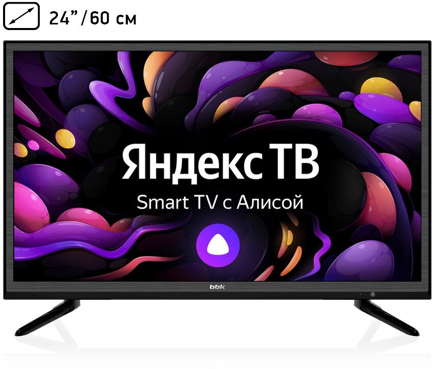 Телевизор LED BBK 23.6" 24LEX-7289/TS2C Smart Яндекс. ТВ черный/HD