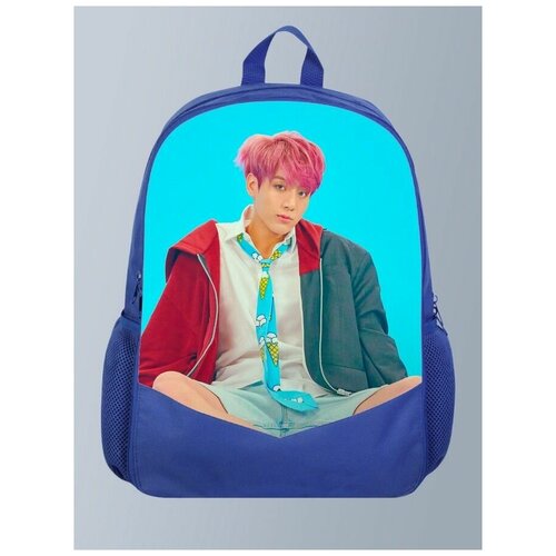 фото Голубой рюкзак с принтом музыка бтс bts, rm, джин, шуга, джей-хоуп, чимин, ви, чонгук, kpop - 174 brutbag
