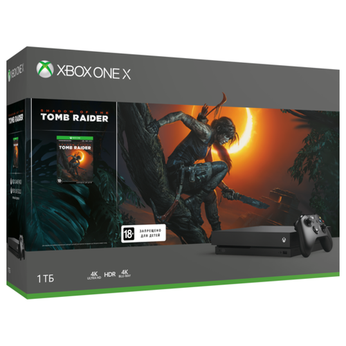 фото Игровая приставка Microsoft Xbox One X черный + Shadow of the Tomb Raider