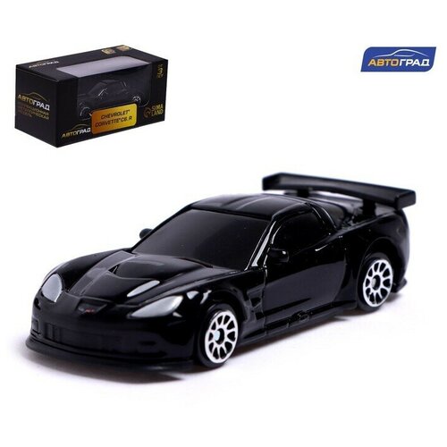 Машина металлическая CHEVROLET CORVETTE C6-R, 1:64, цвет чёрный машина металлическая kinsmart chevrolet corvette z06 синяя