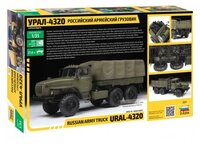 Сборная модель ZVEZDA Российский армейский грузовик "Урал-4320" (3654) 1:35