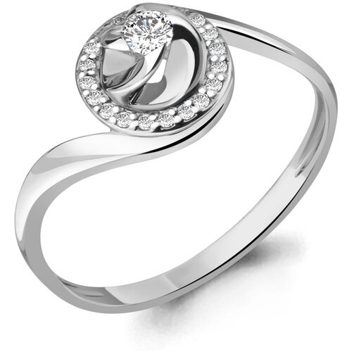 фото Кольцо diamant online, белое золото, 585 проба, бриллиант, размер 18