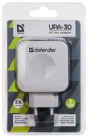 Сетевая зарядка Defender UPA-30 белый