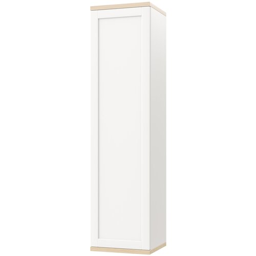 Шкаф закрытый из эмали с полкой из массива ясеня средний 30х117х27 (ШхВхГ)