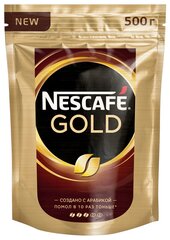 Кофе растворимый Nescafe "Gold", сублимированный, тонкий помол, мягкая упаковка, 500г