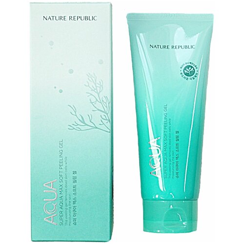 Nature Republic Super Aqua Max Soft Peeling Gel Мягкий увлажняющий пилинг-скатка с морской водой и экстрактами морских водорослей, 155 мл