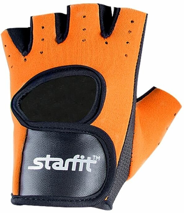 Перчатки для фитнеса STARFIT SU-107, оранжевый/черный - XL