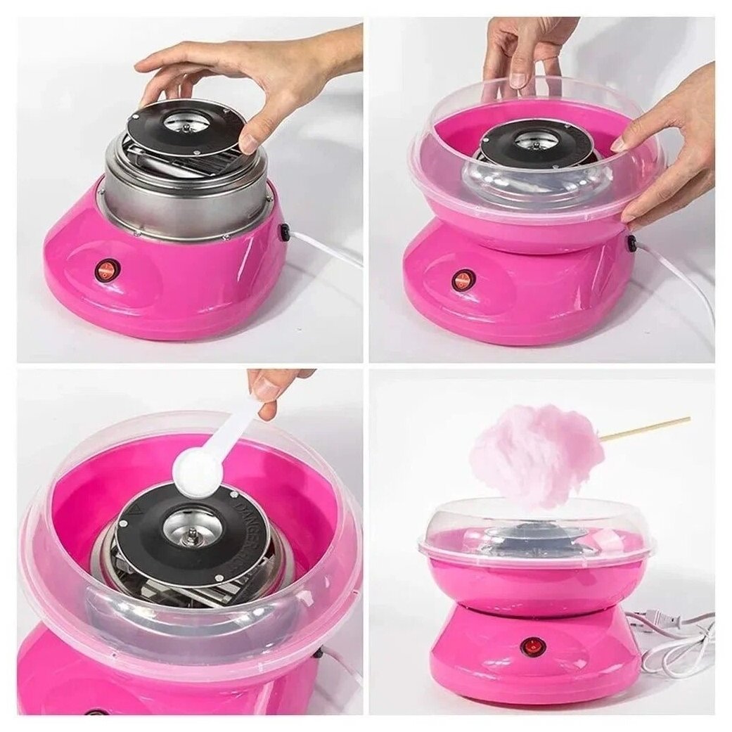 Аппарат для приготовления сладкой ваты Dirox ( розовый) - фотография № 2