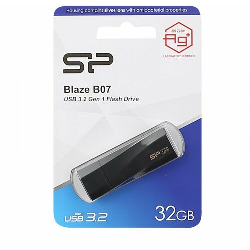 Флешка Silicon Power Blaze B07 32 ГБ, черный