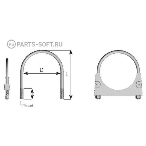 DINEX 90127 DIN90127_хомут глушителя E-line упрощ. версия м прутковый 5 цинк \FRL, INTERN