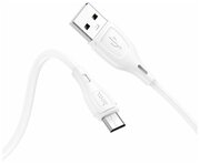 USB кабель HOCO X61 Ultimate silicone USB - Micro USB 2.4А 1м белый